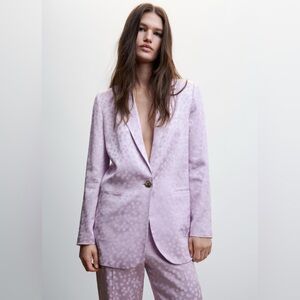 NEW! MANGO Satin Polka Dot Blazer